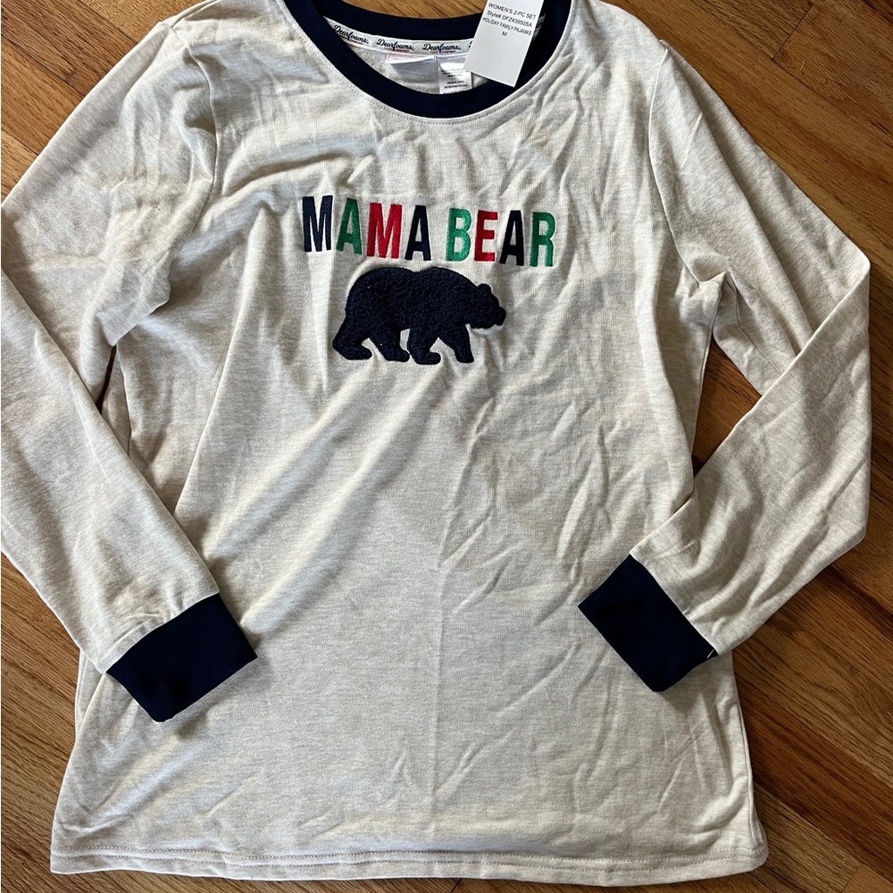 Dearfoams Mama Bear Graphic Long Sleeve Tee or Pajama Top